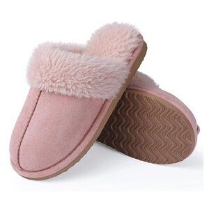 Litfun Women's Fuzzy Memory Foam Fluffy Anti-Slippery Slippers Indoor/Outdoor, 9